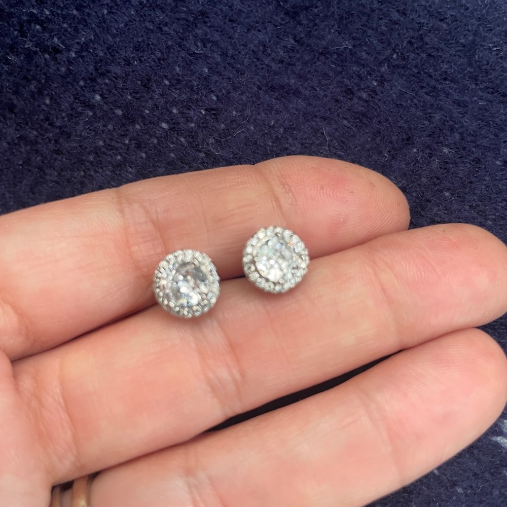Costume earrings that look real to me! Silver  tone Stud Earrings